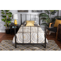 Baxton Studio TS-Lana-Black-Twin Baxton Studio Lana Modern and Contemporary Black Finished Metal Twin Size Platform Bed